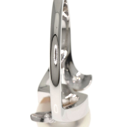 MIKIMOTO Leaf Akoya Pearl Pearl Diamond Ring Platinum PT900 Ladies [Used]