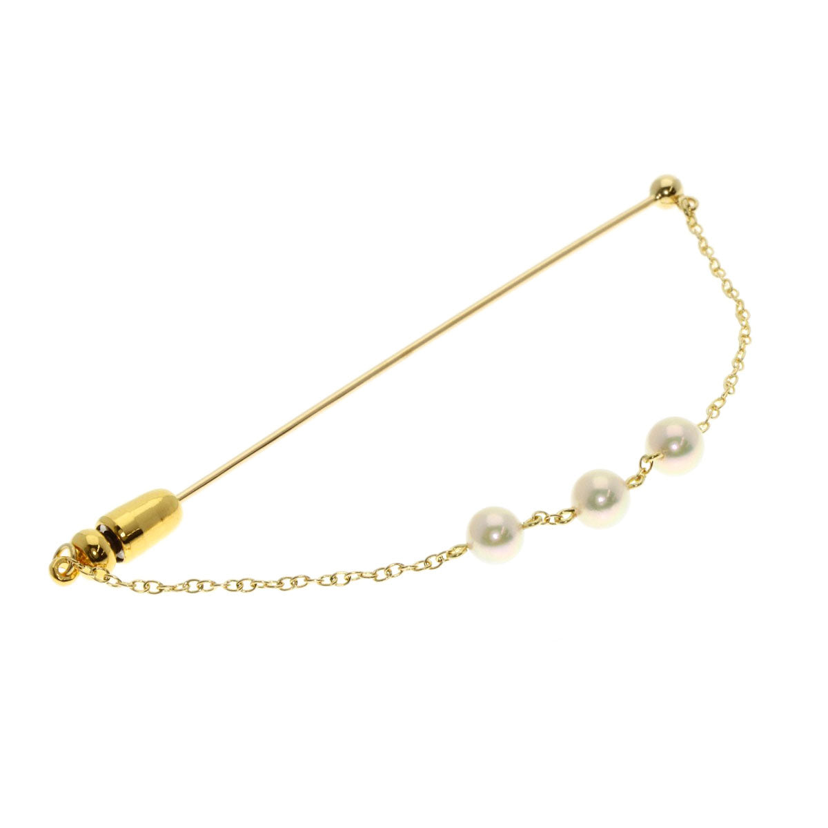 MIKIMOTO Akoya Pearl Pin Brooch Brooch K18 Yellow Gold Ladies [Used]