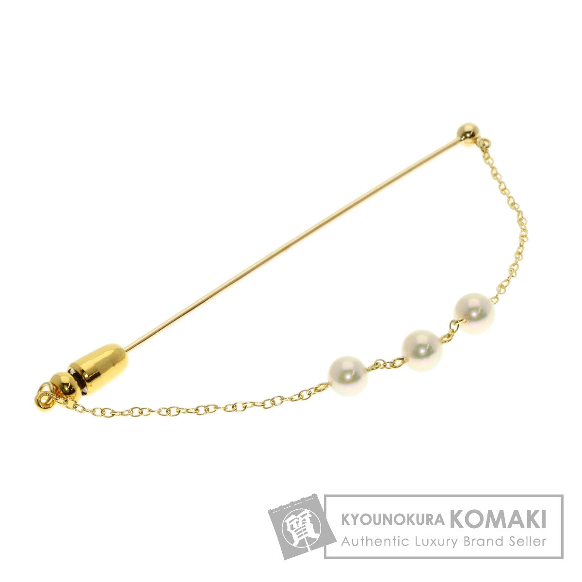 MIKIMOTO Akoya Pearl Pin Brooch Brooch K18 Yellow Gold Ladies [Used]