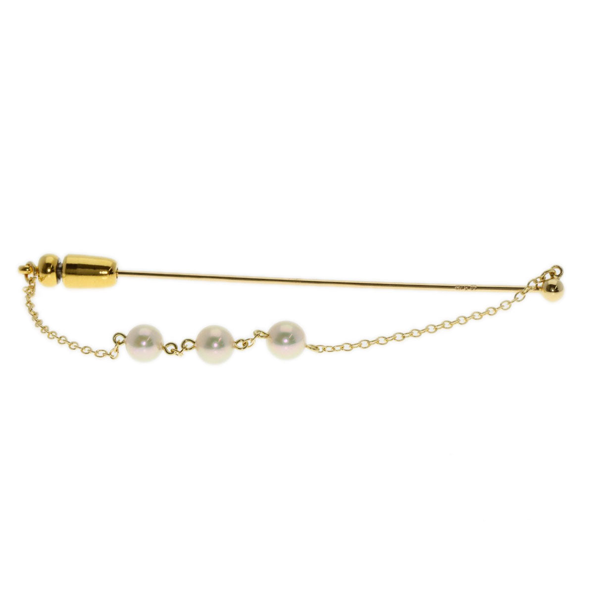 MIKIMOTO Akoya Pearl Pin Brooch Brooch K18 Yellow Gold Ladies [Used]