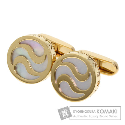 BVLGARI Optical White Shell cuffs K18 Yellow Gold mens [Used]