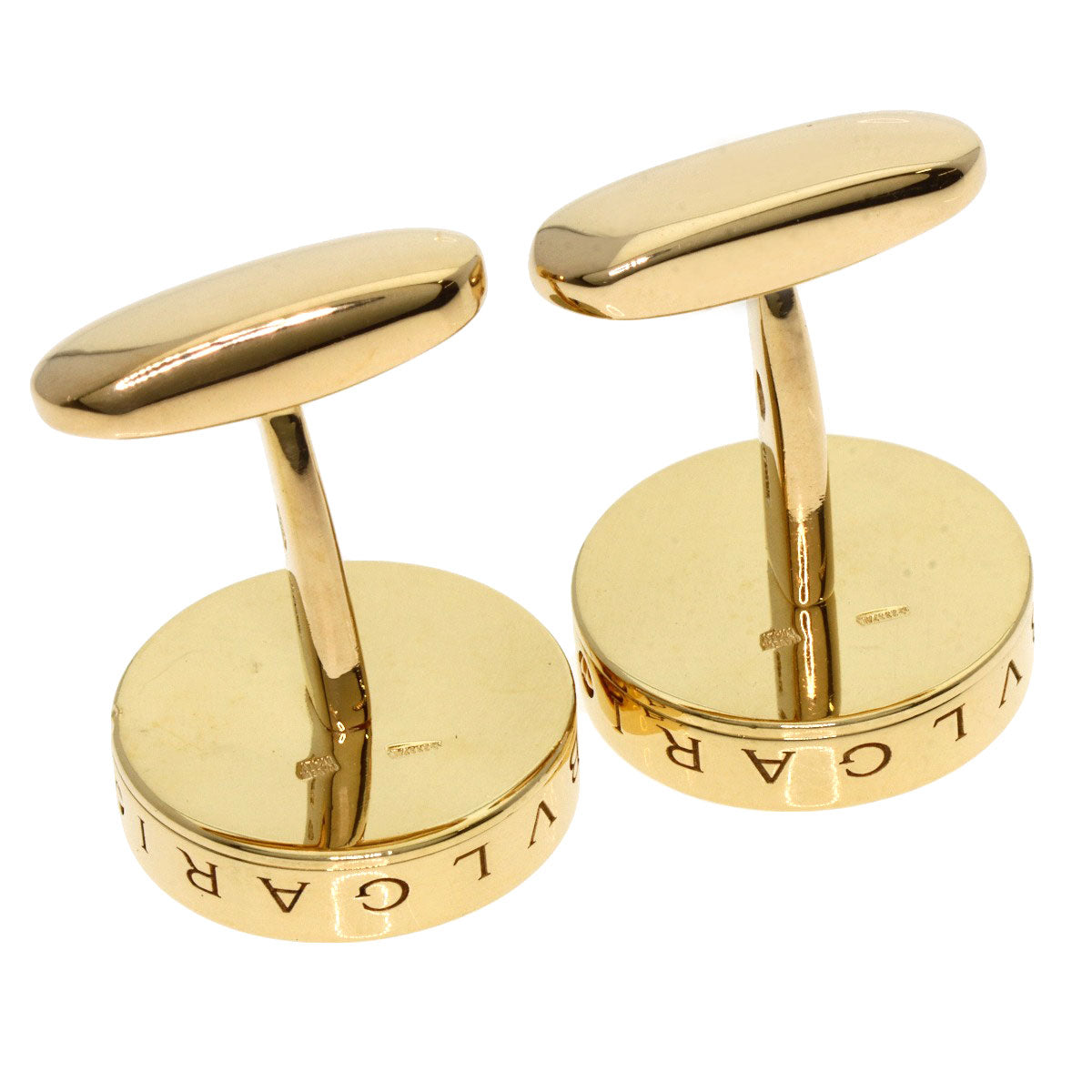BVLGARI Optical White Shell cuffs K18 Yellow Gold mens [Used]