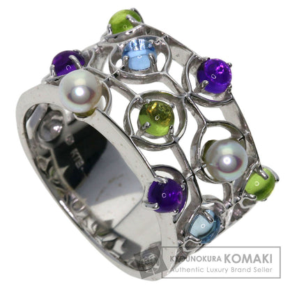 MIKIMOTO Pearl Pearl colored stones Ring K18 White Gold Ladies [Used]