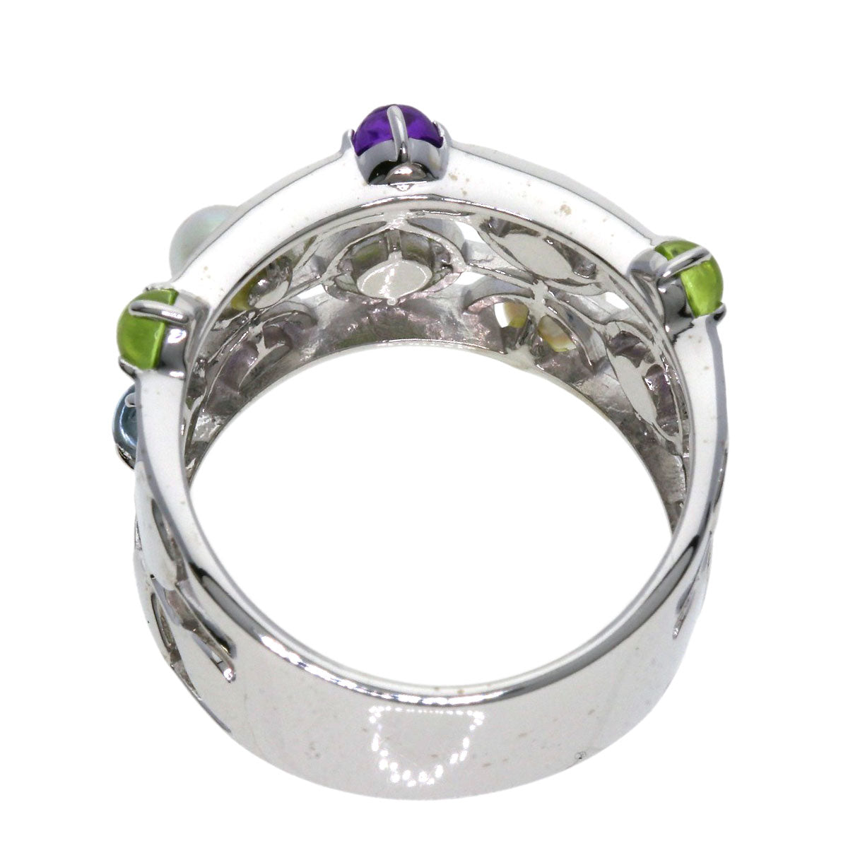MIKIMOTO Pearl Pearl colored stones Ring K18 White Gold Ladies [Used]