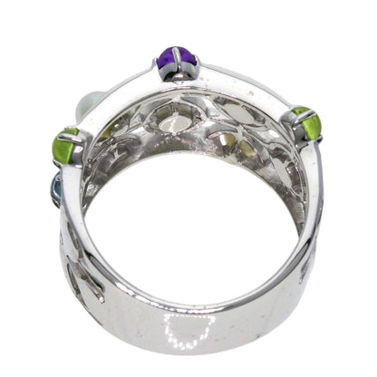 MIKIMOTO Pearl Pearl colored stones Ring K18 White Gold Ladies [Used]