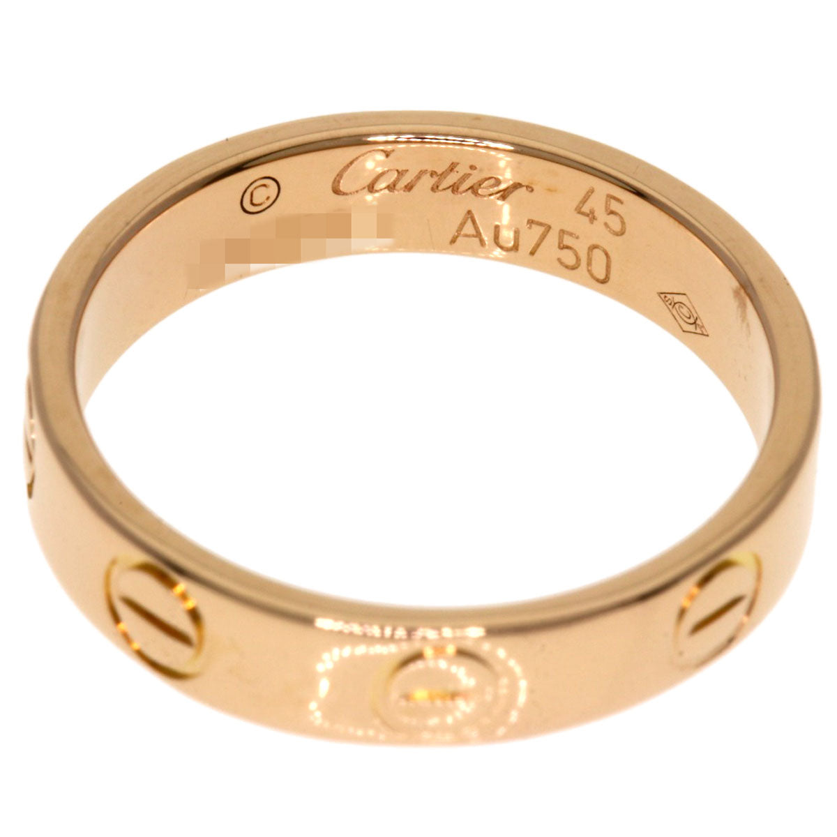 CARTIER Mini love ring #45 Ring K18 Pink Gold Ladies [Used]
