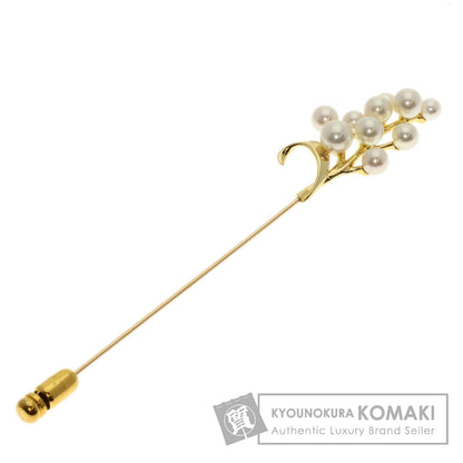 MIKIMOTO Leaf Pearl Pearl Pin Brooch Brooch K18 Yellow Gold Ladies [Used]