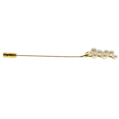 MIKIMOTO Leaf Pearl Pearl Pin Brooch Brooch K18 Yellow Gold Ladies [Used]