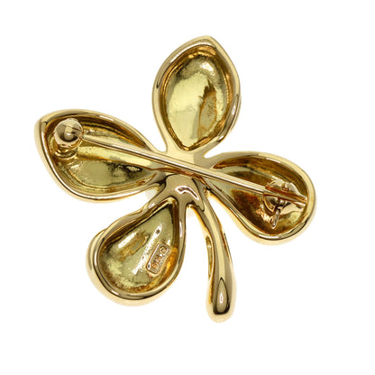 MIKIMOTO Four Leaf Clover Pearl Pearl Brooch K18 Yellow Gold Ladies [Used]