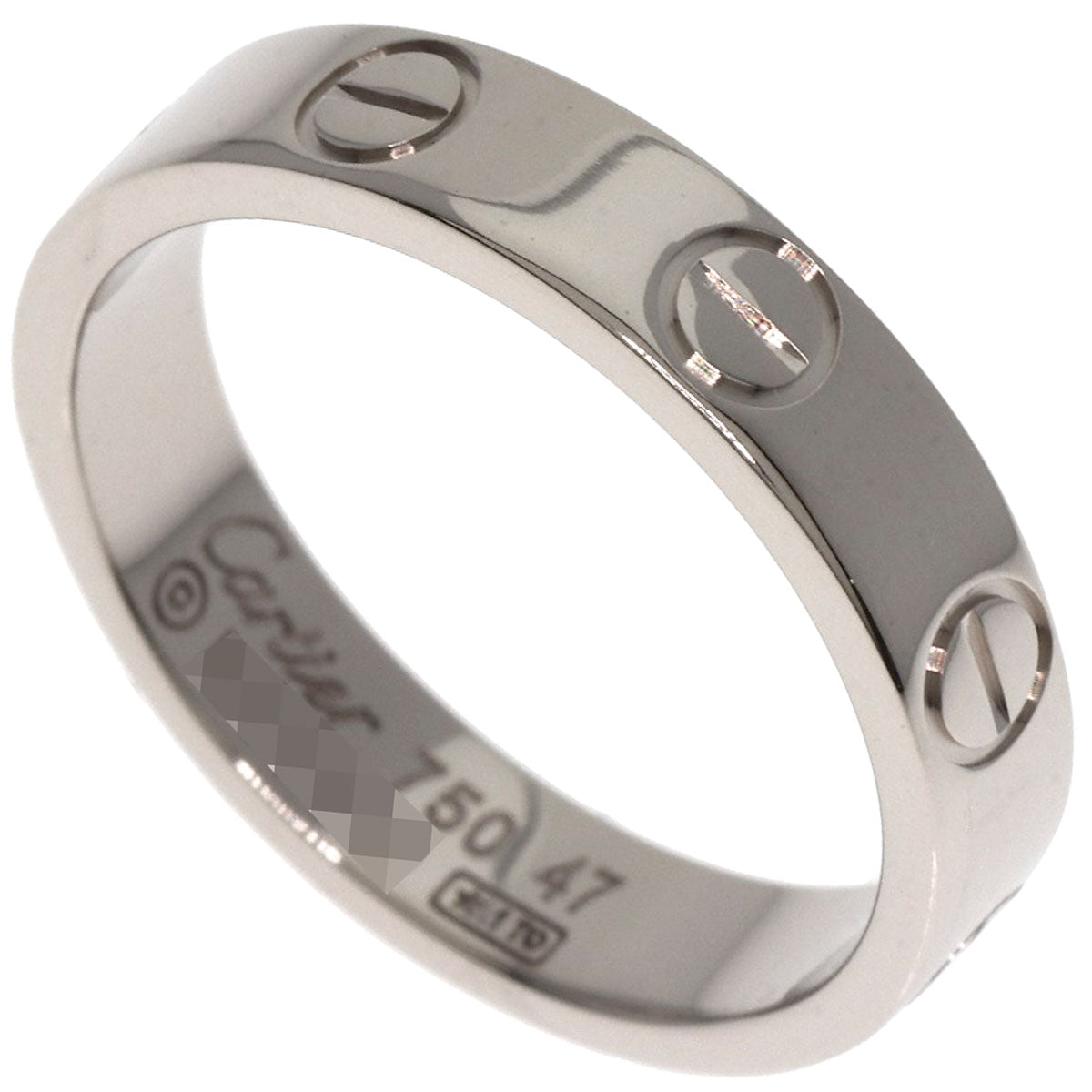 CARTIER Mini love ring # 47 Ring K18 White Gold Ladies [Used]