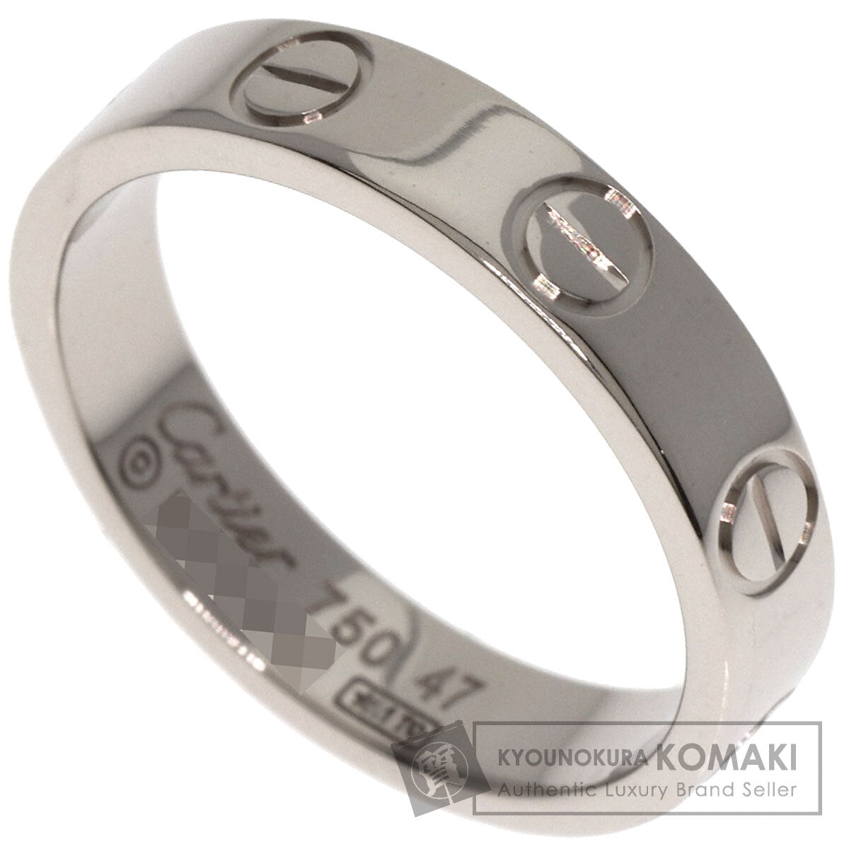 CARTIER Mini love ring # 47 Ring K18 White Gold Ladies [Used]