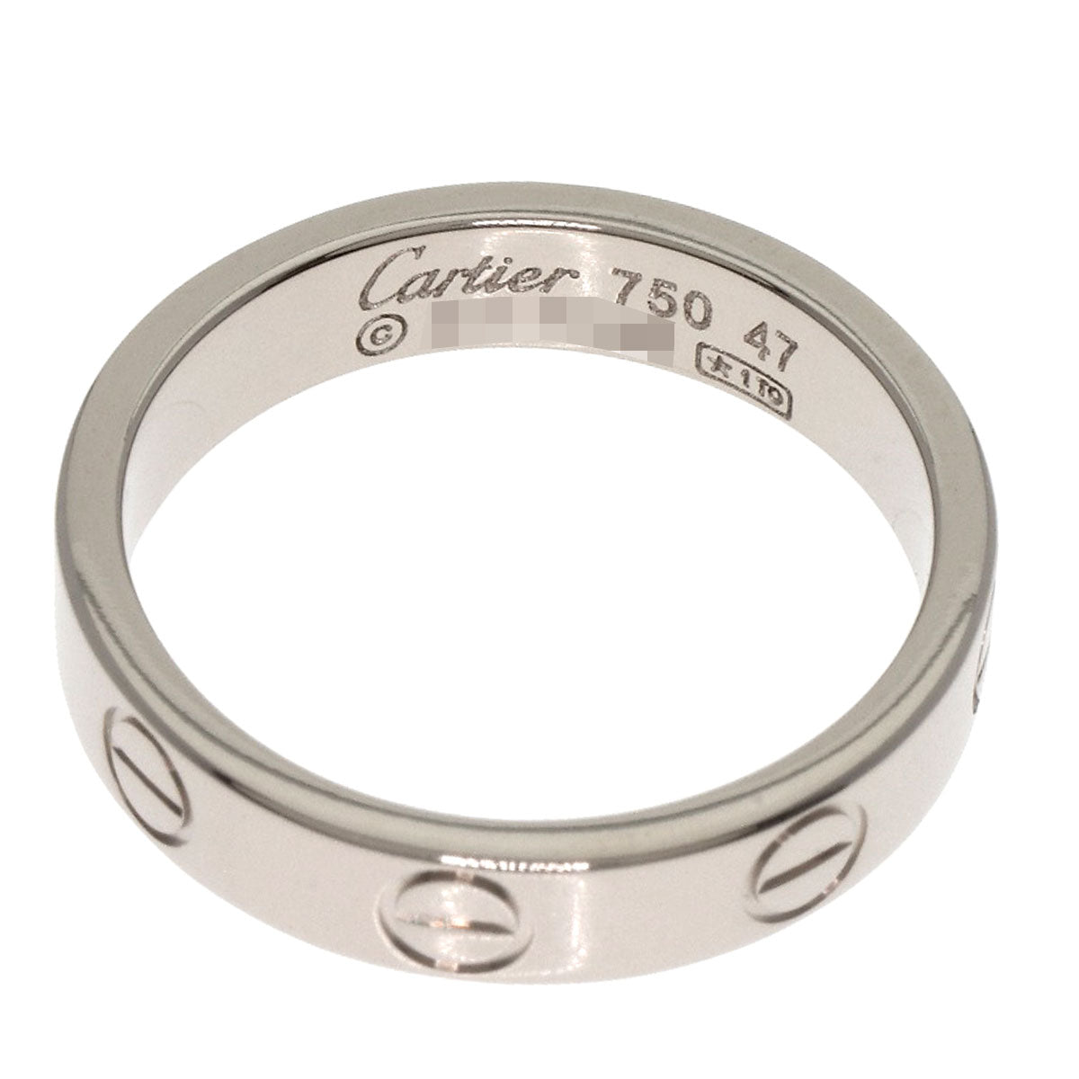 CARTIER Mini love ring # 47 Ring K18 White Gold Ladies [Used]