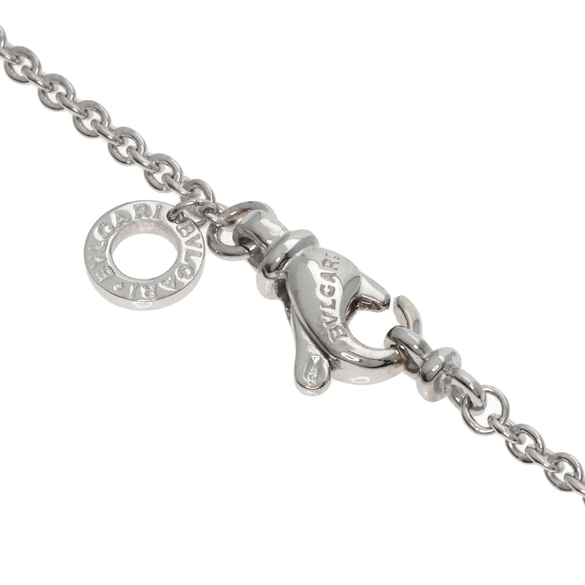 BVLGARI   Chain 15.7" Necklace  K18 White Gold Ladies [Used]