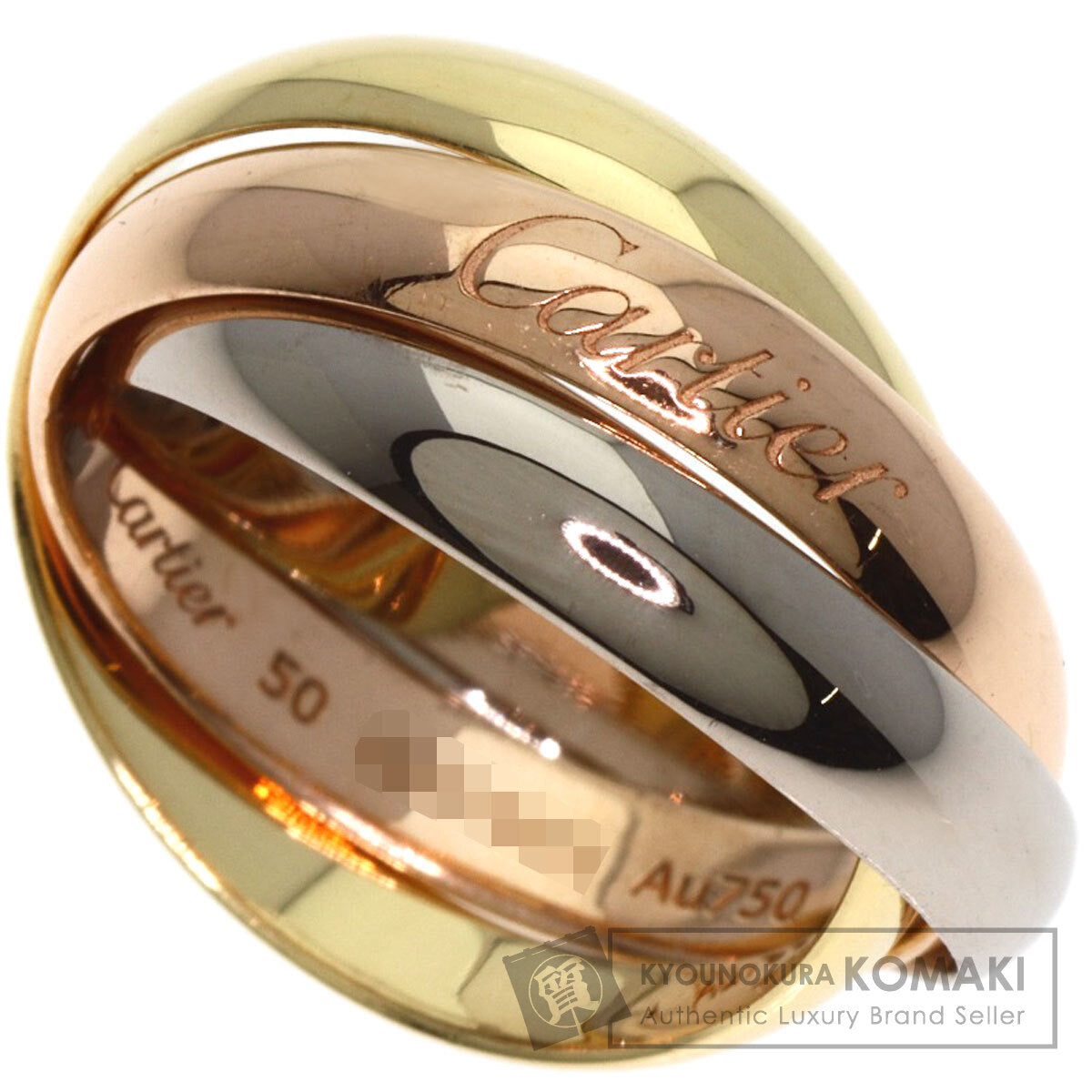 CARTIER   Trinity Ring #50 Current Ring  K18 Yellow Gold 18K Pink GoldLadies [Used]