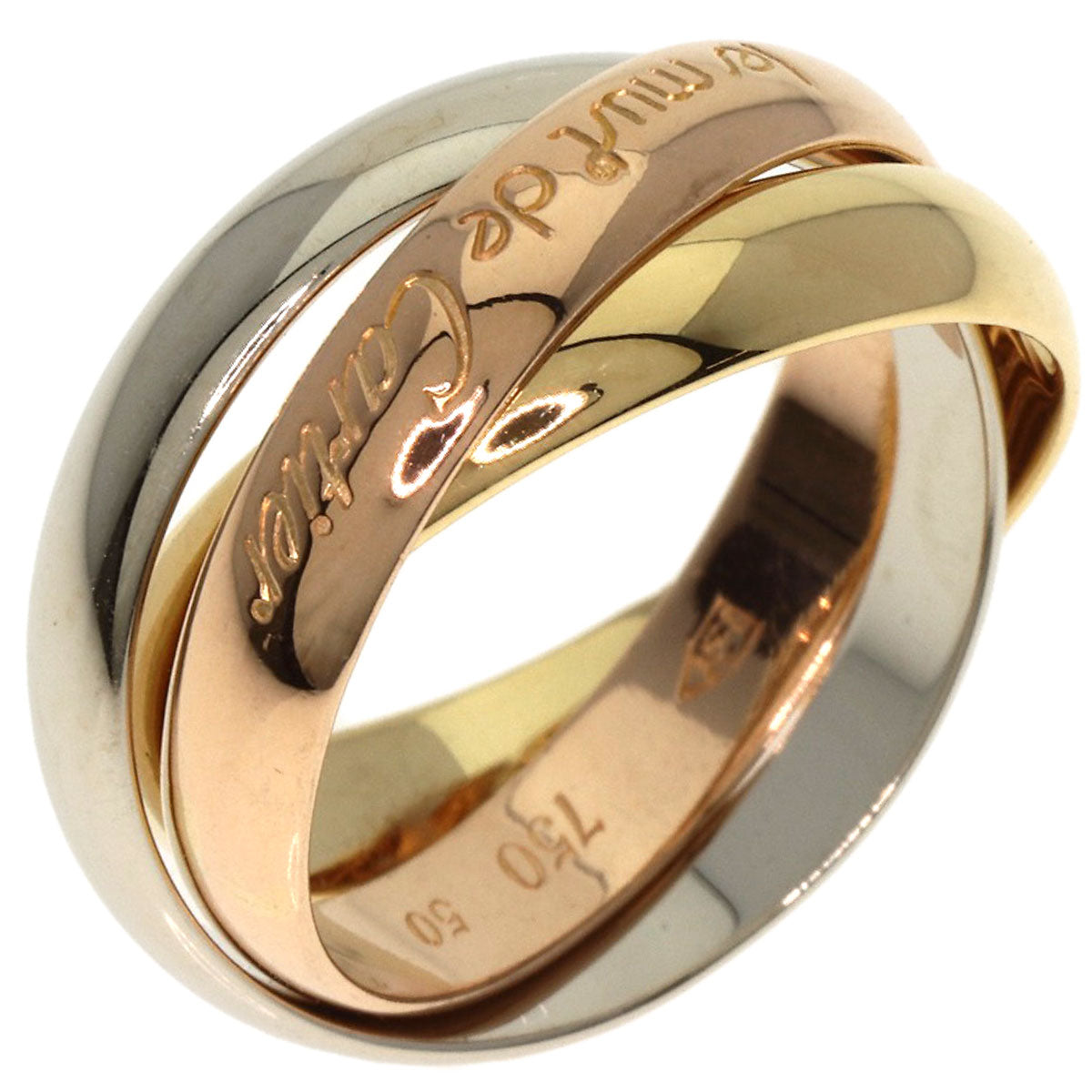 CARTIER Trinity #50 Ring K18 Yellow Gold K18 White GoldLadies [Used]