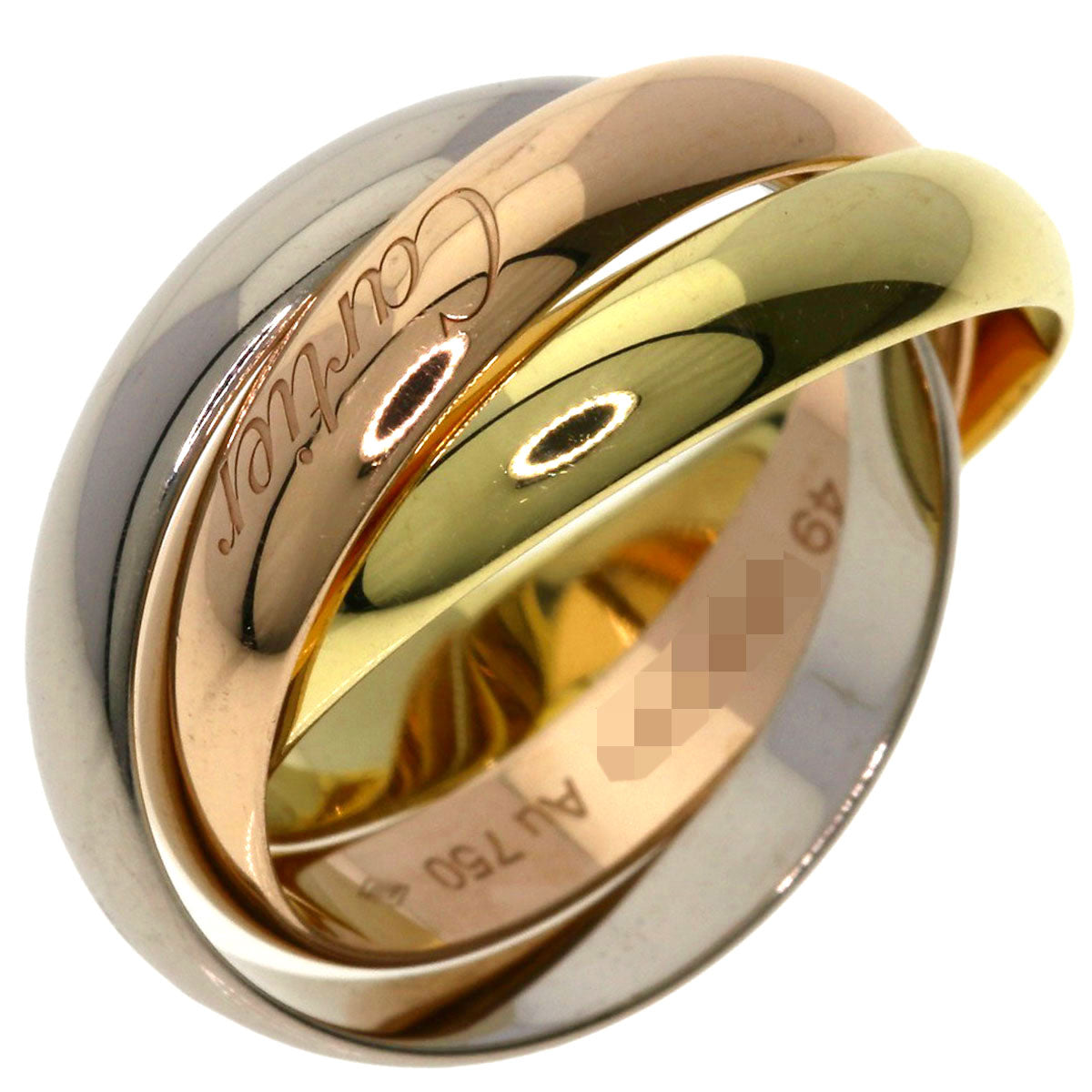 CARTIER Trinity #49 current model Ring K18 Yellow Gold 18K Pink GoldLadies [Used]