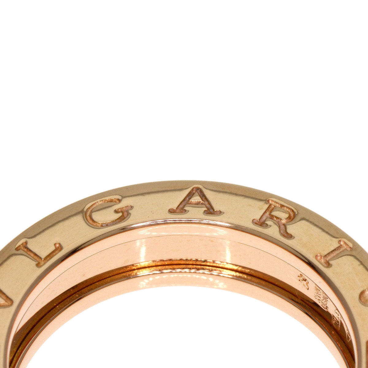 BVLGARI B.zero1 1 Band #47 Ring K18 Pink Gold Ladies [Used]