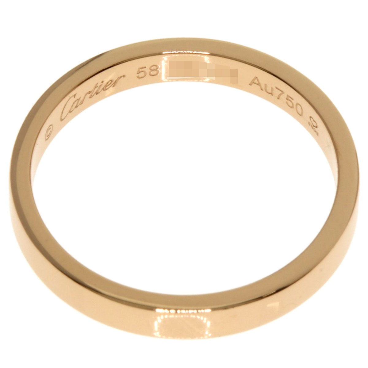 CARTIER Flat Band #58 Ring K18 Pink Gold Ladies [Used]