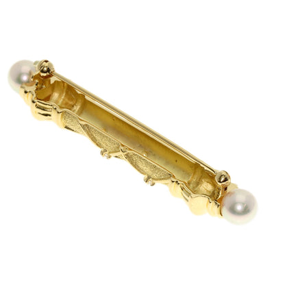MIKIMOTO Akoya Pearl Pearl Diamond Brooch K18 Yellow Gold Ladies [Used]