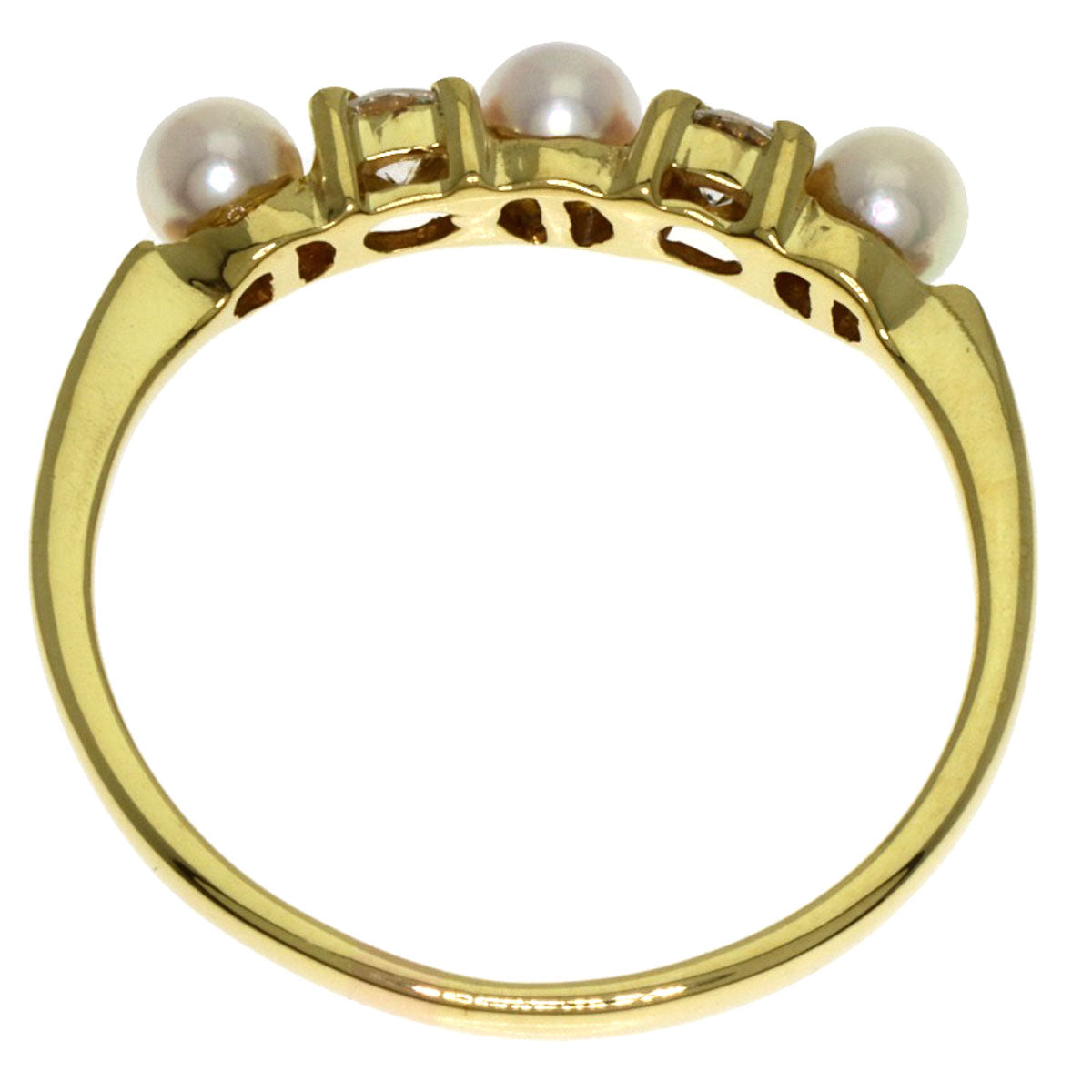 TIFFANY&Co. Diamond Pearl Pearl Ring K18 Yellow Gold Ladies [Used]