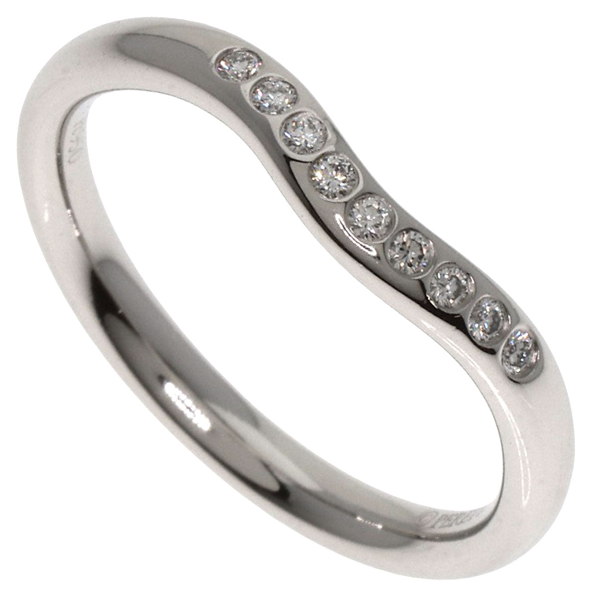 TIFFANY&Co. Curved band Diamond Ring Platinum PT950 Ladies [Used]