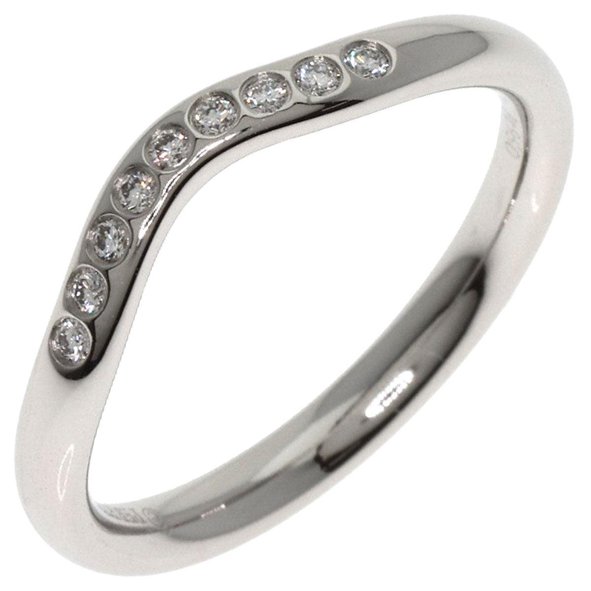 TIFFANY&Co. Curved band Diamond Ring Platinum PT950 Ladies [Used]