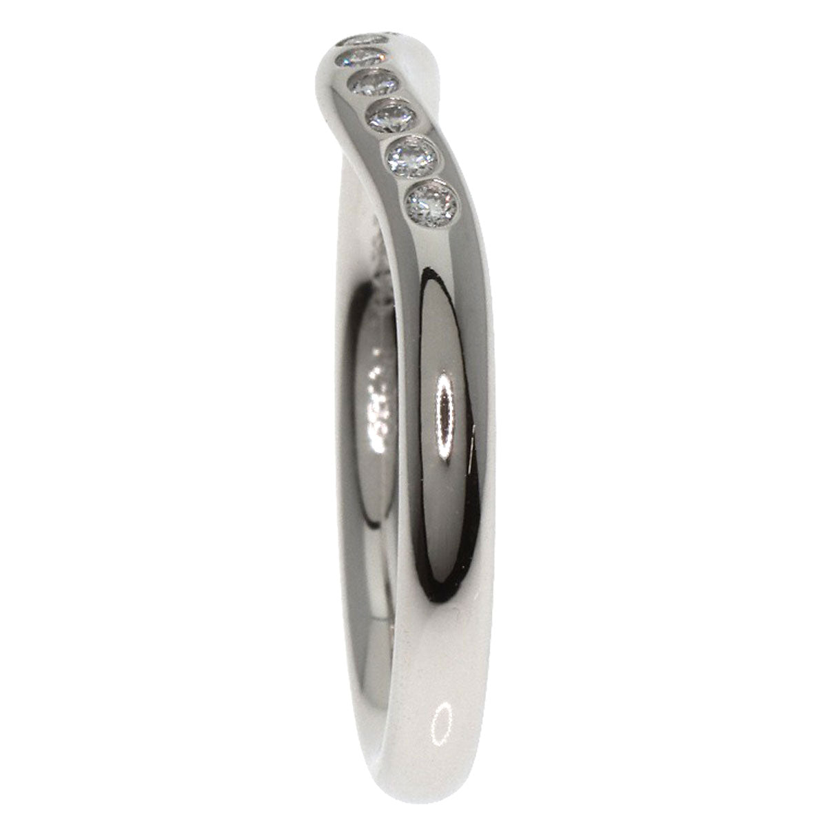 TIFFANY&Co. Curved band Diamond Ring Platinum PT950 Ladies [Used]