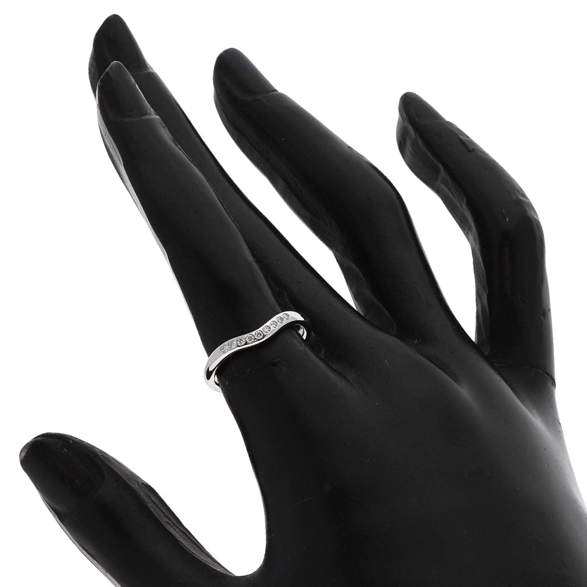 TIFFANY&Co. Curved band Diamond Ring Platinum PT950 Ladies [Used]