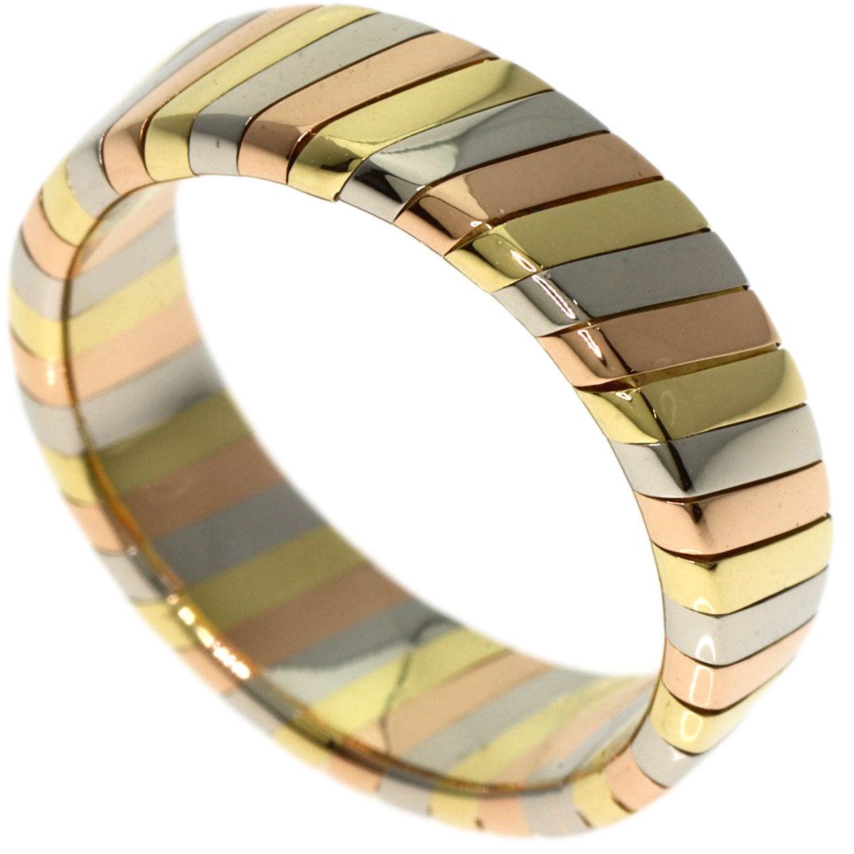 BVLGARI Tubogas Ring K18 Yellow Gold 18K Pink GoldLadies [Used]