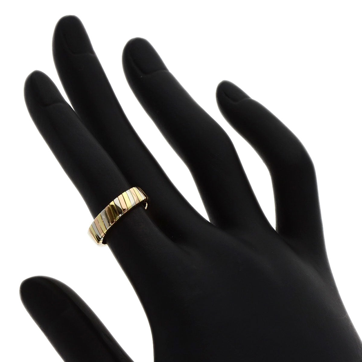 BVLGARI Tubogas Ring K18 Yellow Gold 18K Pink GoldLadies [Used]