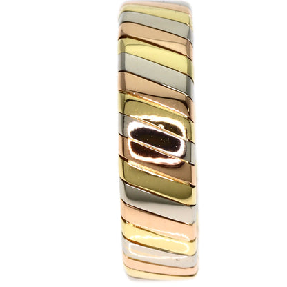 BVLGARI Tubogas Ring K18 Yellow Gold 18K Pink GoldLadies [Used]