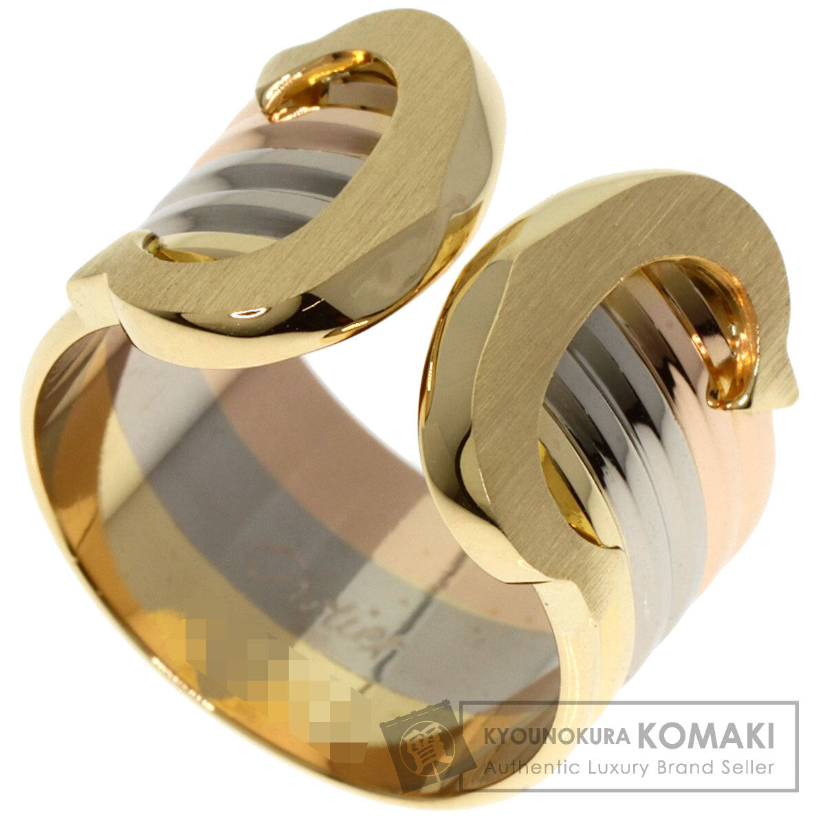 CARTIER 2C ring LM Ring K18 Yellow Gold K18 White GoldLadies [Used]