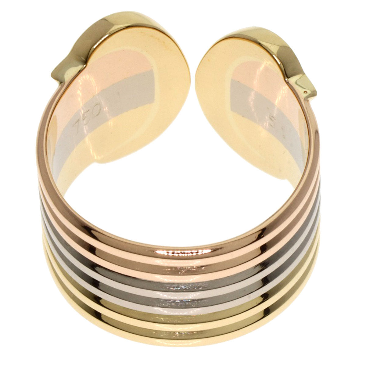 CARTIER 2C ring LM Ring K18 Yellow Gold K18 White GoldLadies [Used]