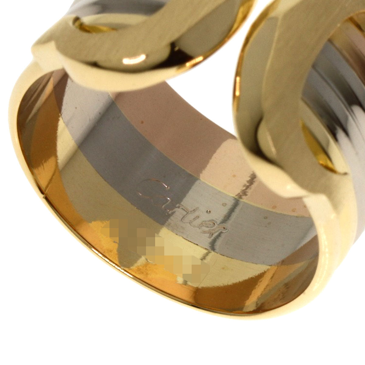 CARTIER 2C ring LM Ring K18 Yellow Gold K18 White GoldLadies [Used]