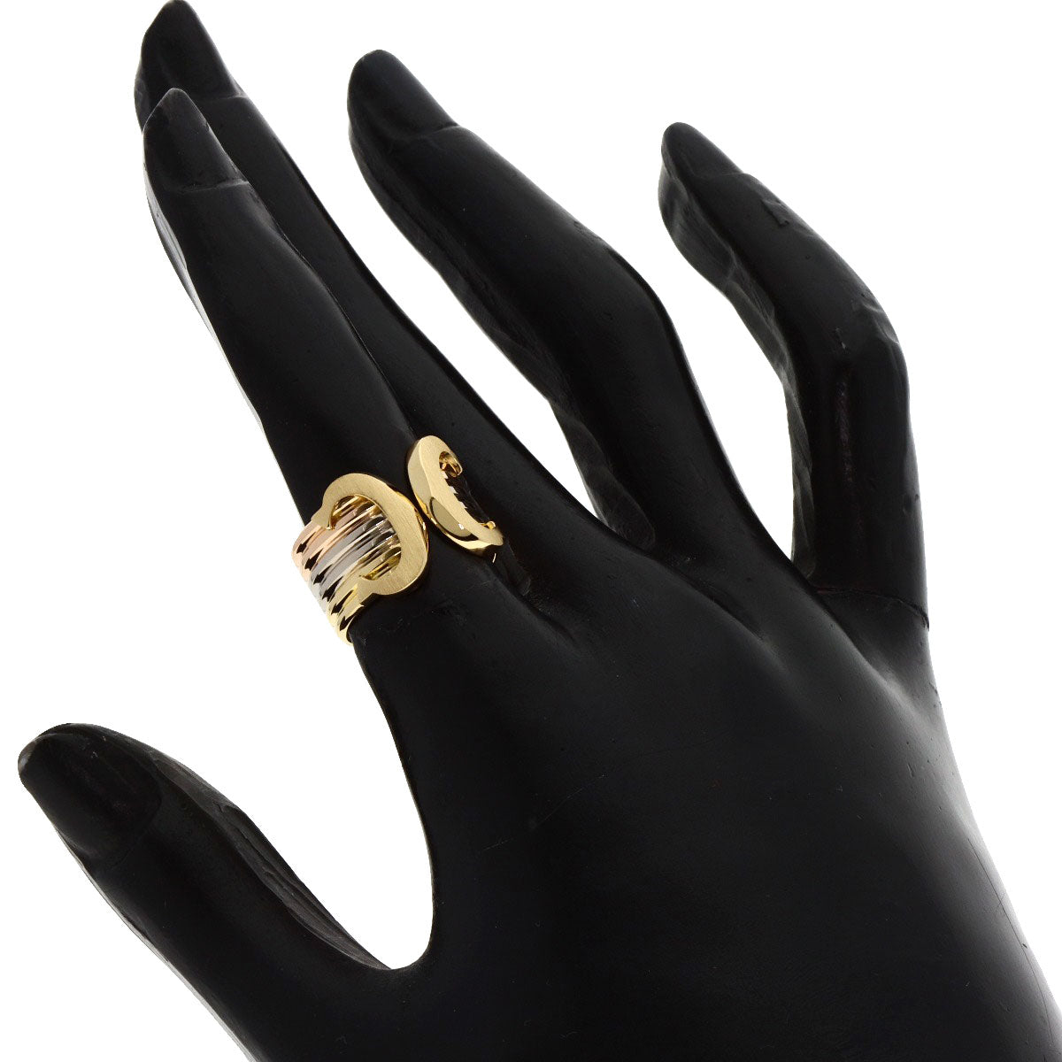 CARTIER 2C ring LM Ring K18 Yellow Gold K18 White GoldLadies [Used]