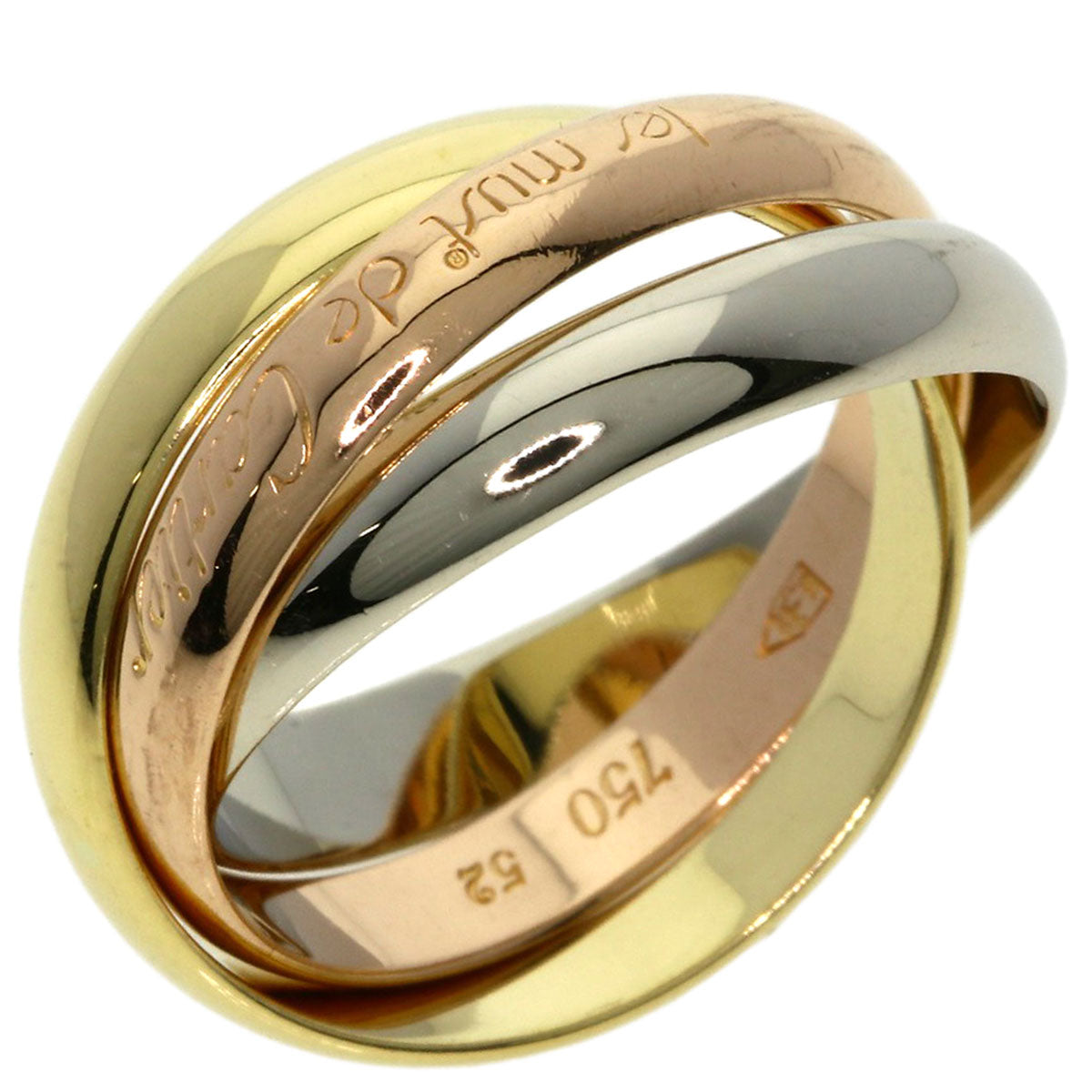 CARTIER   Trinity Ring #52 Ring  K18 Yellow Gold 18K Pink GoldLadies [Used]