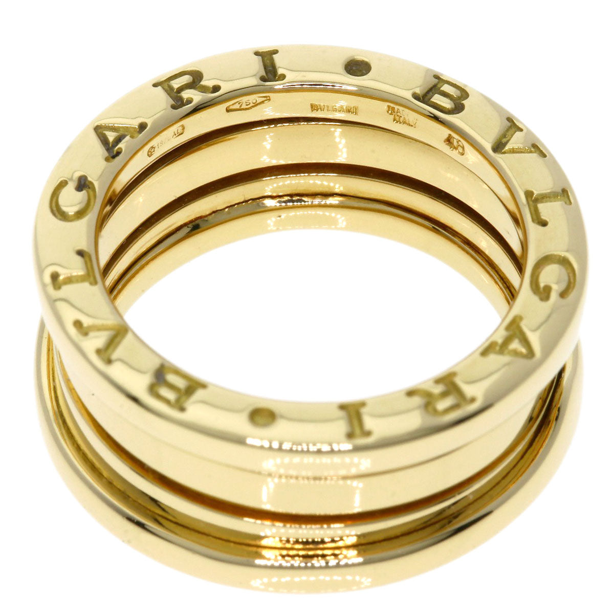 BVLGARI B.zero1 2 Band #48 Ring K18 Yellow Gold Ladies [Used]