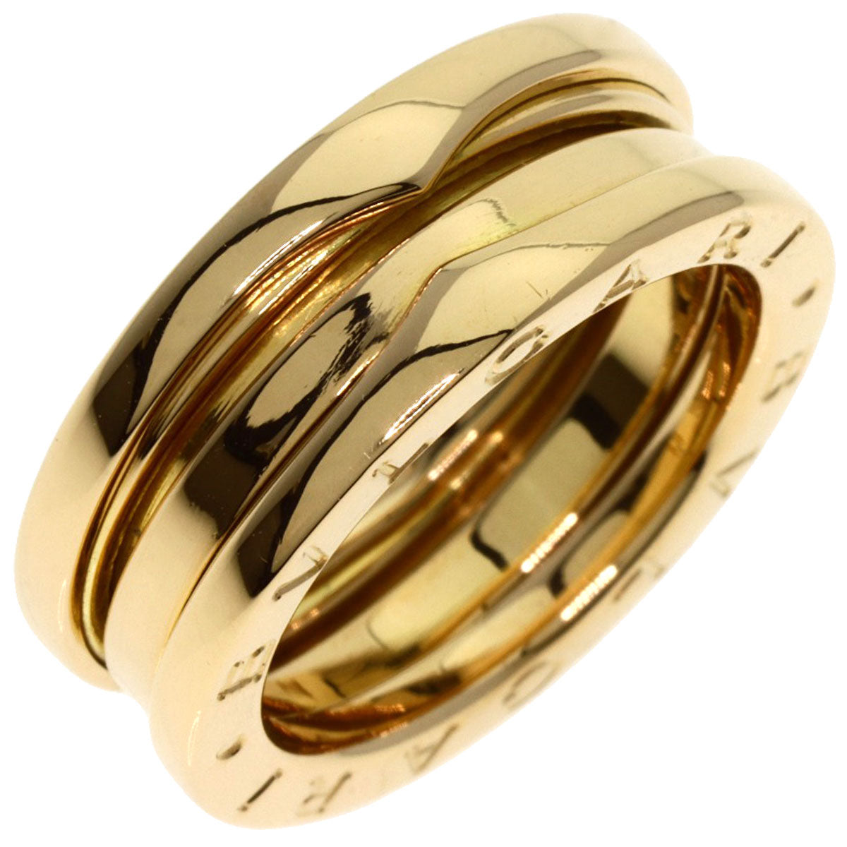 BVLGARI B.zero1 2 band #50 Ring K18 Yellow Gold Ladies [Used]