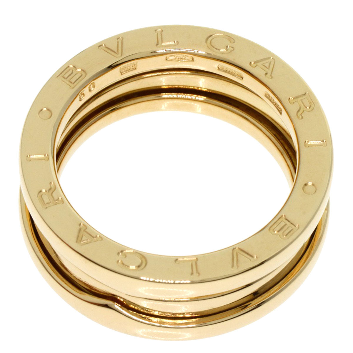 BVLGARI B.zero1 2 band #50 Ring K18 Yellow Gold Ladies [Used]
