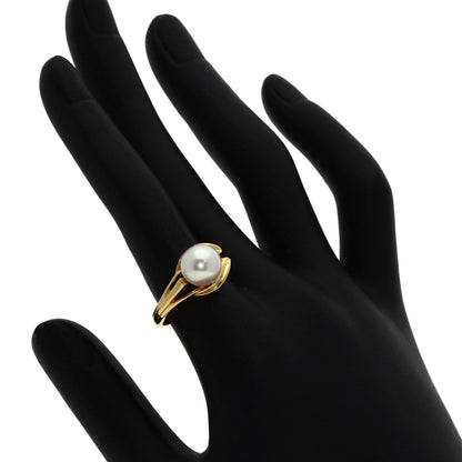 MIKIMOTO Pearl Pearl Ring K18 Yellow Gold Ladies [Used]