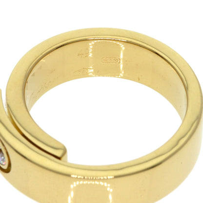 CARTIER Anniversary 1P Diamond #49 Ring K18 Yellow Gold Ladies [Used]
