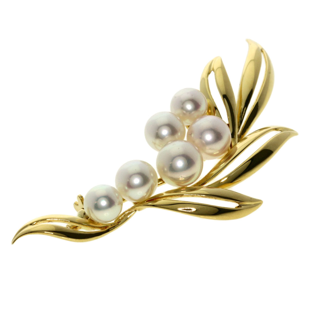 MIKIMOTO Pearl Pearl Brooch K18 Yellow Gold Ladies [Used]