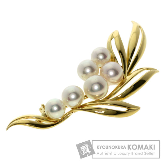MIKIMOTO Pearl Pearl Brooch K18 Yellow Gold Ladies [Used]