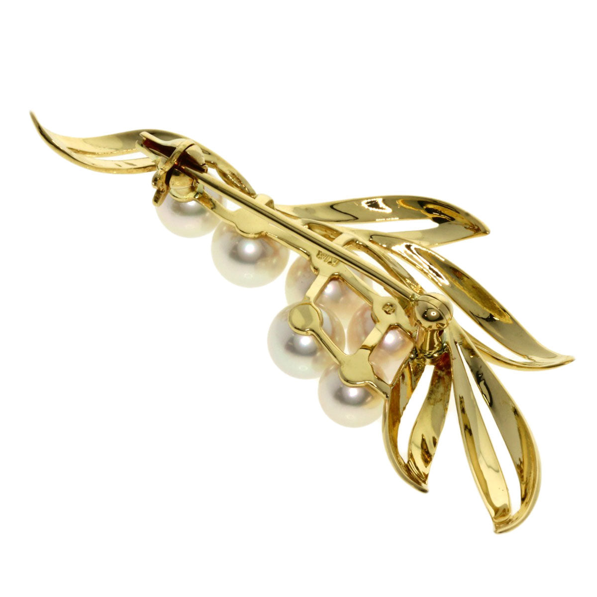 MIKIMOTO Pearl Pearl Brooch K18 Yellow Gold Ladies [Used]