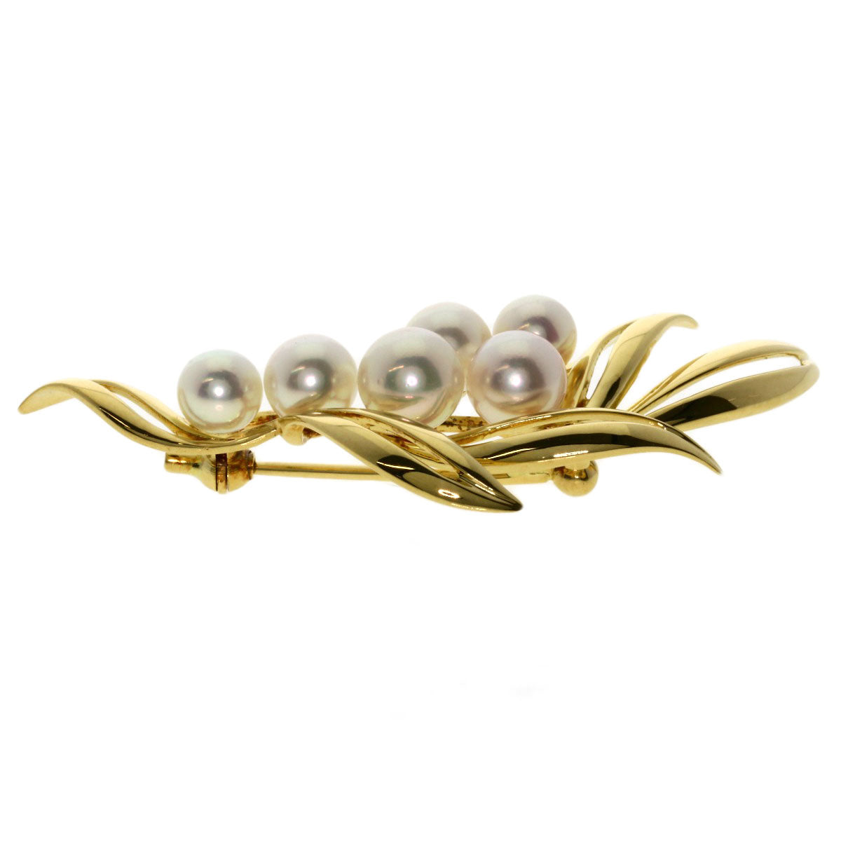 MIKIMOTO Pearl Pearl Brooch K18 Yellow Gold Ladies [Used]