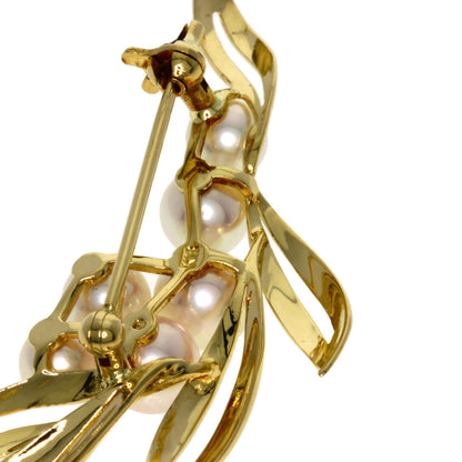 MIKIMOTO Pearl Pearl Brooch K18 Yellow Gold Ladies [Used]