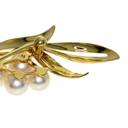 MIKIMOTO Pearl Pearl Brooch K18 Yellow Gold Ladies [Used]
