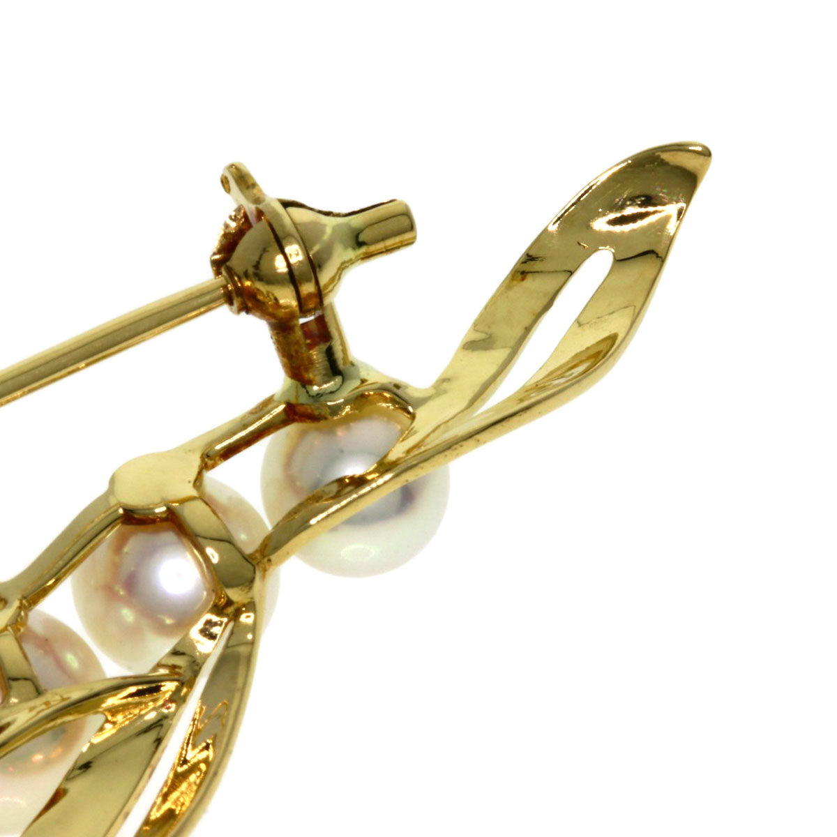 MIKIMOTO Pearl Pearl Brooch K18 Yellow Gold Ladies [Used]