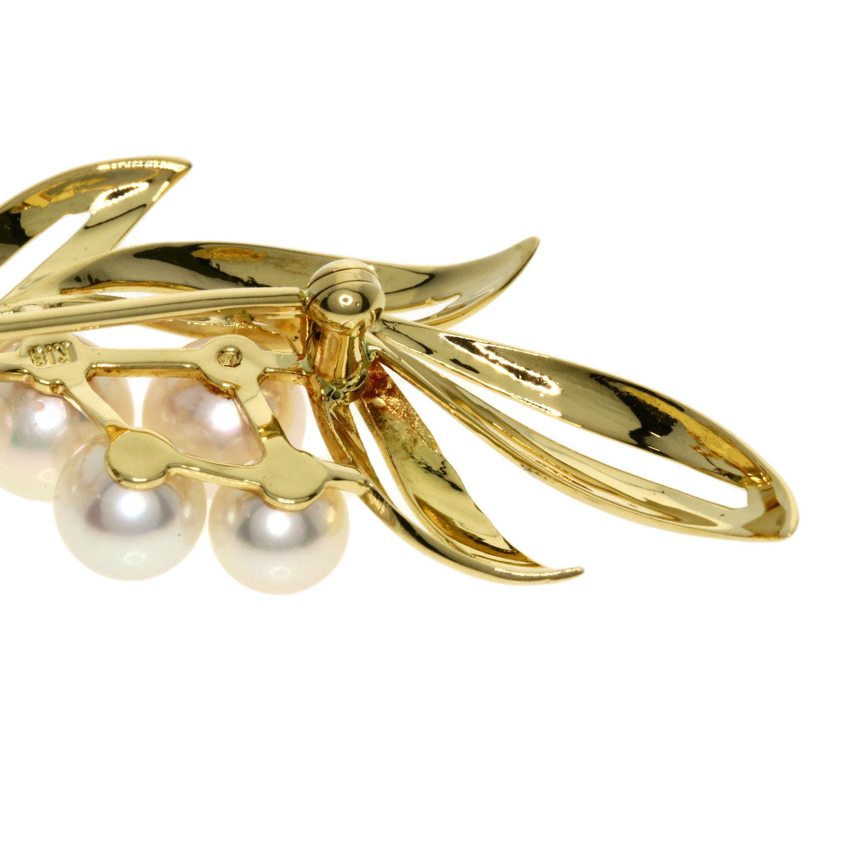 MIKIMOTO Pearl Pearl Brooch K18 Yellow Gold Ladies [Used]