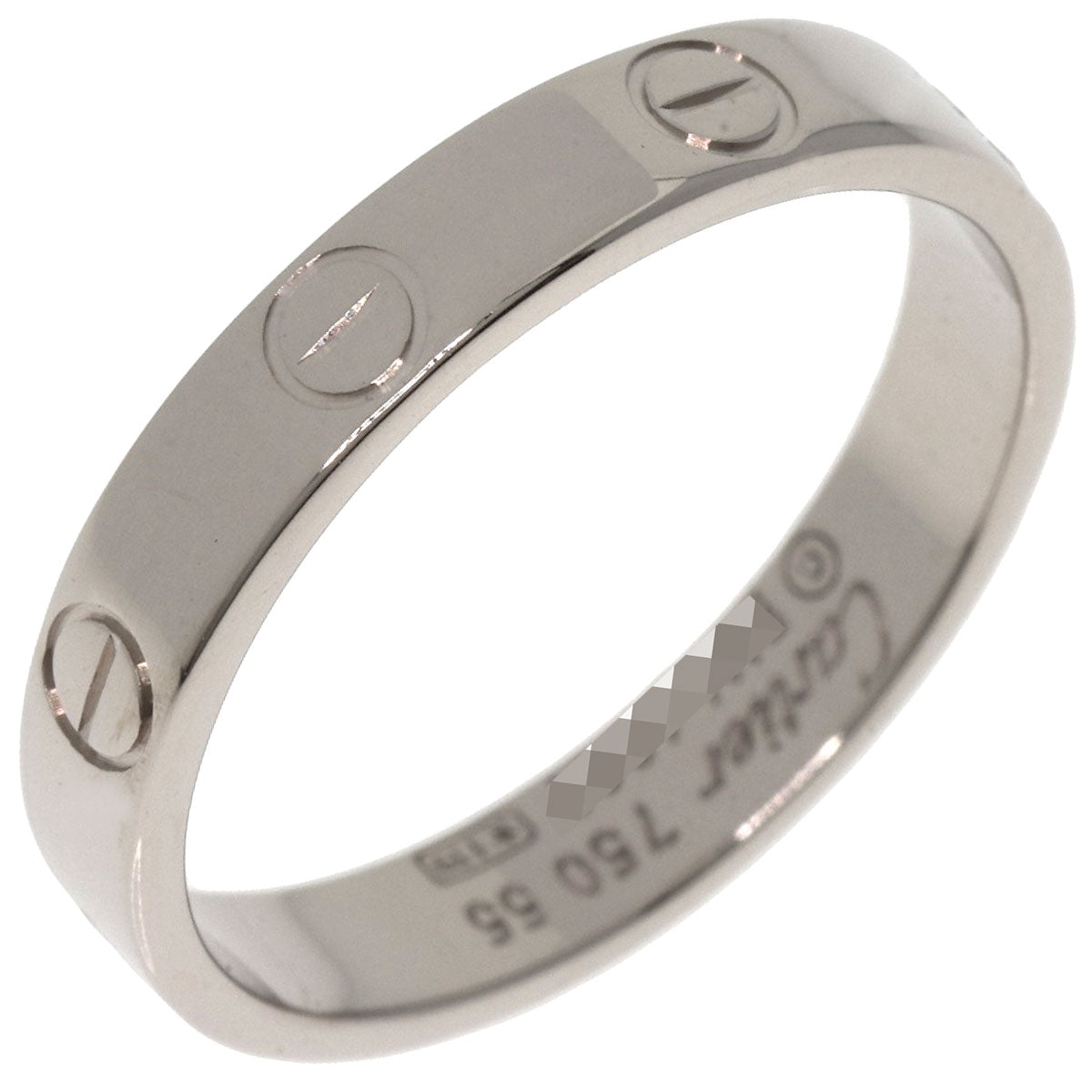 CARTIER   Mini love ring #55 Ring  K18 White Gold Ladies [Used]